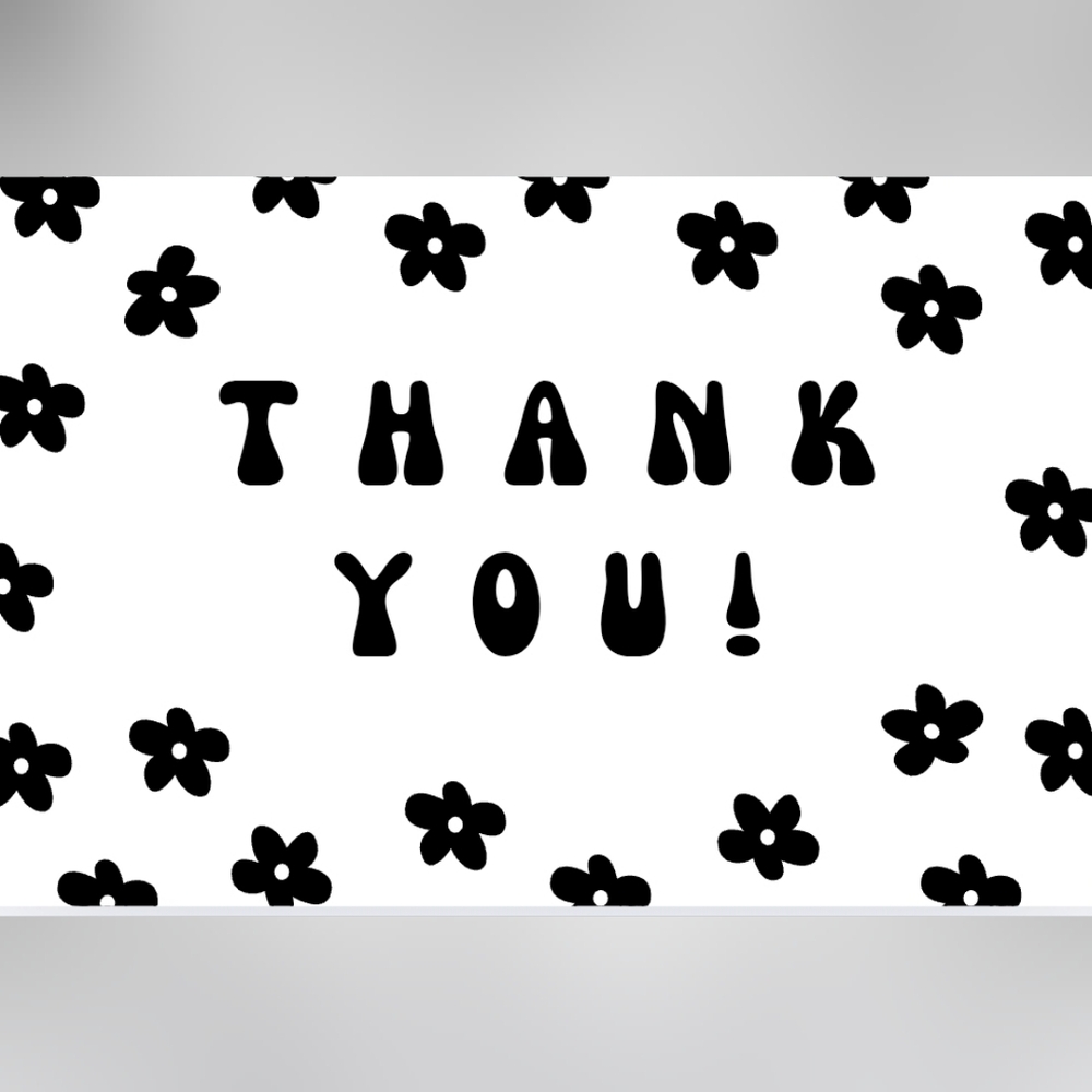 50 4x6 Floral Thank You Notes Labels